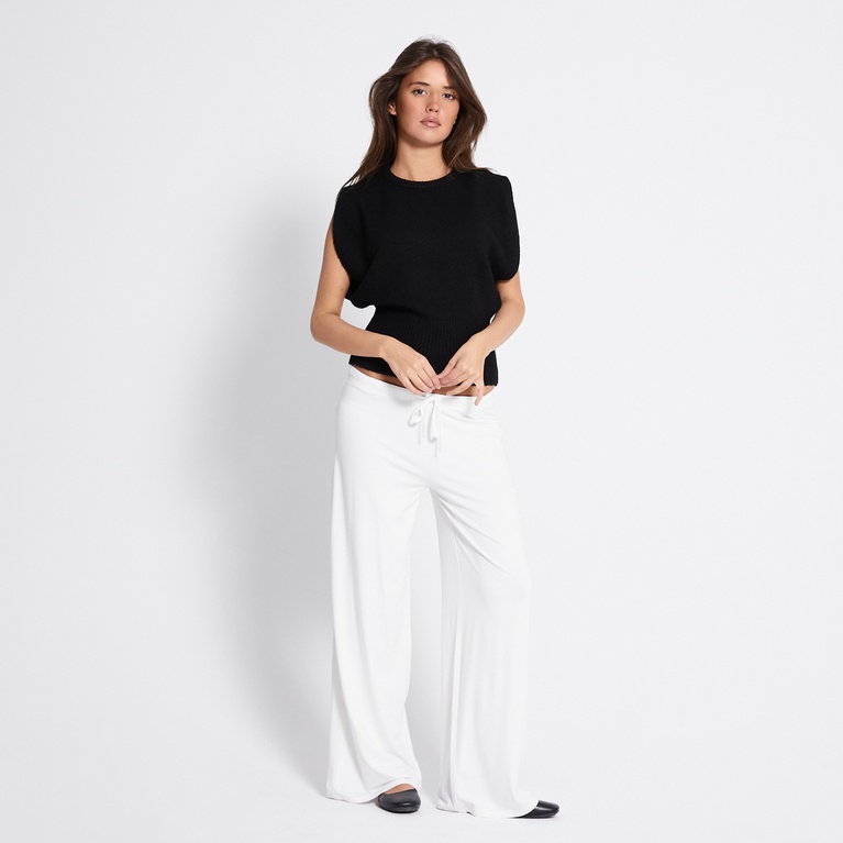 Cap sleeve knit top "Alisa" Black